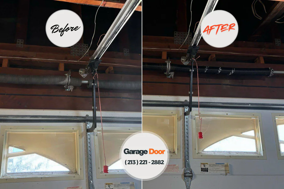 Before and after: garage door repair Franklin Farm, VA
